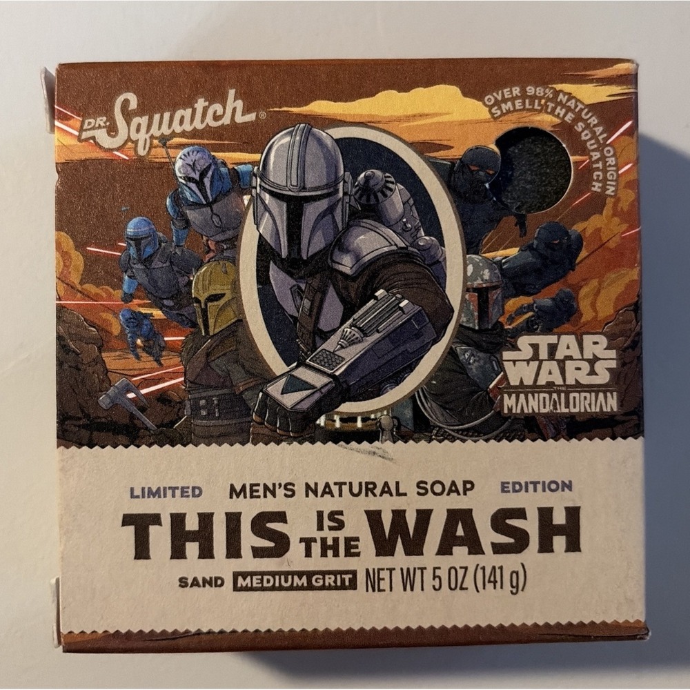 Dr. Squatch Mandalorian Mando Musk Men's Body Bar Soap Medium Grit 5 oz
